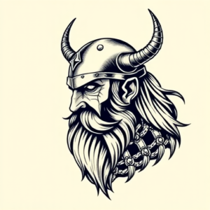 Pixel Art Viking Tattoo