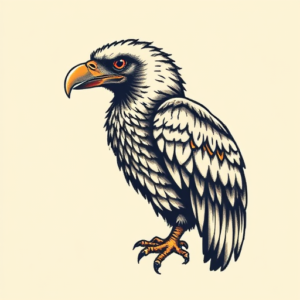 Pixel Art Vulture Tattoo