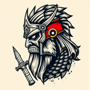 Pixel Art Warrior Tattoo