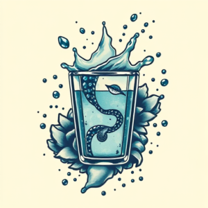 Pixel Art Water Tattoo