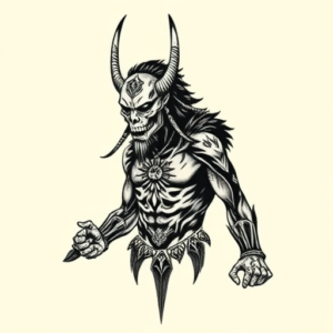 Pixel Art Wendigo Tattoo