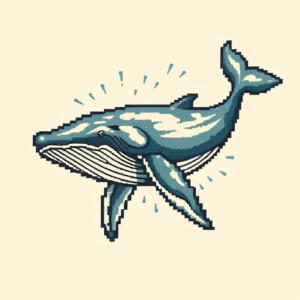 Pixel Art Whale Tattoo