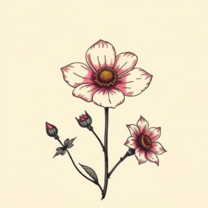 Pixel Art Wildflower Tattoo