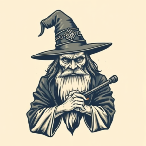 Pixel Art Wizard Tattoo