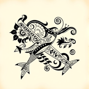 Polynesian Airplane Tattoo