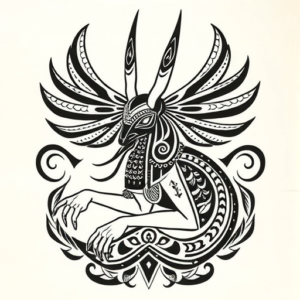 Polynesian Anubis Tattoo