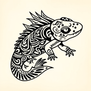 Polynesian Axolotl Tattoo