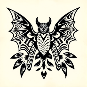Polynesian Bat Tattoo