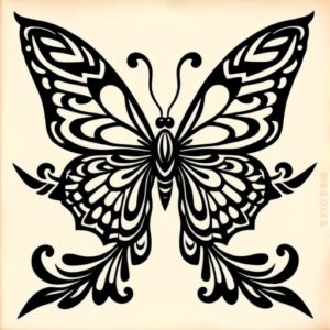 Polynesian Butterfly Tattoo