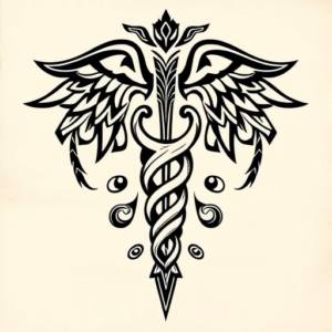 Polynesian Caduceus Tattoo
