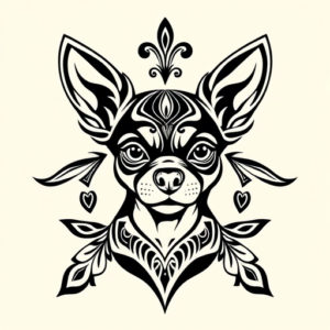 Polynesian Chihuahua Tattoo