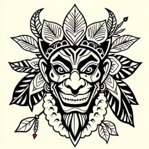 Polynesian Clown Tattoo