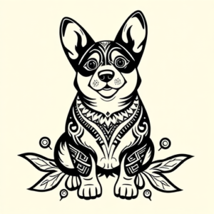 Polynesian Corgi Tattoo