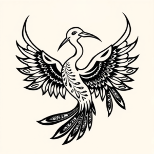 Polynesian Crane Tattoo