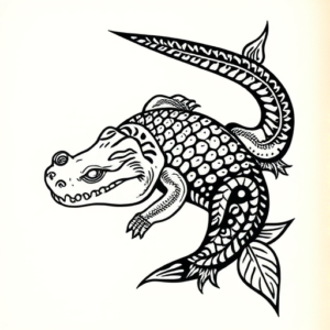 Polynesian Crocodile Tattoo