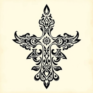 Polynesian Crucifix Tattoo