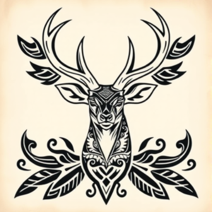 Polynesian Deer Tattoo
