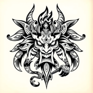 Polynesian Demon Tattoo