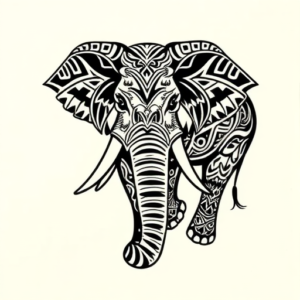 Polynesian Elephant Tattoo