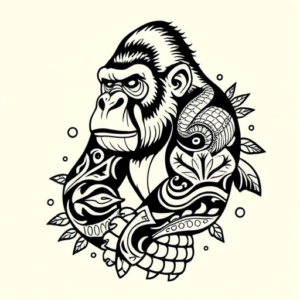 Polynesian Gorilla Tattoo