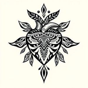 Polynesian Heart Tattoo