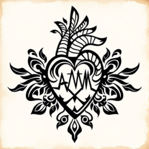 Polynesian Heartbeat Tattoo