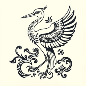 Polynesian Heron Tattoo