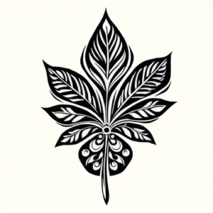 Polynesian Leaf Tattoo