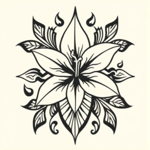 Polynesian Lily Tattoo