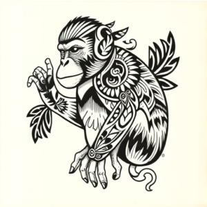 Polynesian Monkey Tattoo