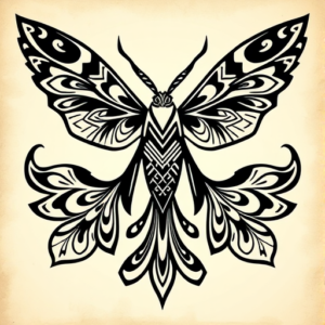 Polynesian Mothman Tattoo
