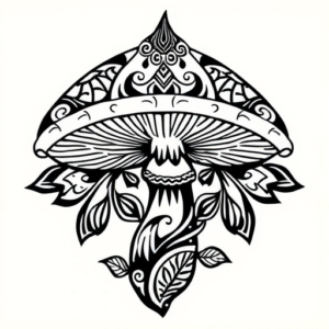 Polynesian Mushroom Tattoo