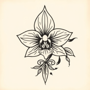 Polynesian Orchid Tattoo