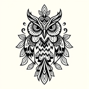 Polynesian Owl Tattoo