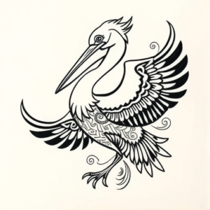 Polynesian Pelican Tattoo