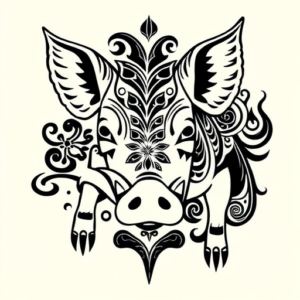 Polynesian Pig Tattoo
