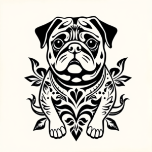 Polynesian Pug Tattoo