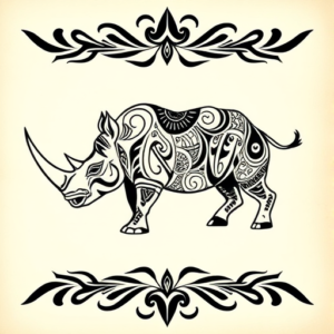 Polynesian Rhino Tattoo