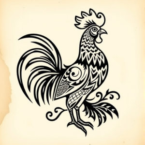 Polynesian Rooster Tattoo