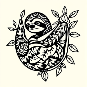 Polynesian Sloth Tattoo
