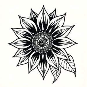 Polynesian Sunflower Tattoo
