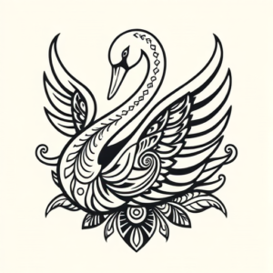 Polynesian Swan Tattoo