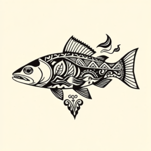 Polynesian Trout Tattoo