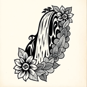Polynesian Waterfall Tattoo