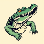 Pop Art Alligator Tattoo