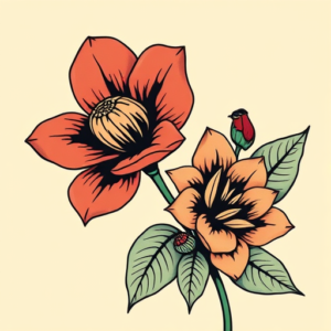 Pop Art Botanical Tattoo