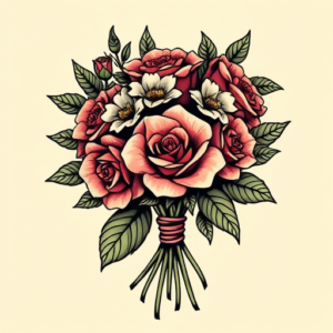 Pop Art Bouquet Tattoo