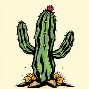 Pop Art Cactus Tattoo