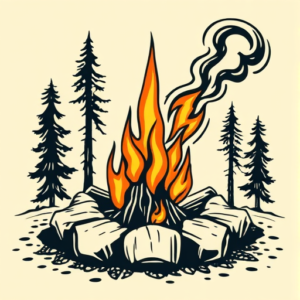 Pop Art Campfire Tattoo