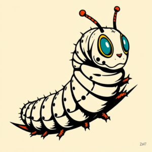 Pop Art Caterpillar Tattoo